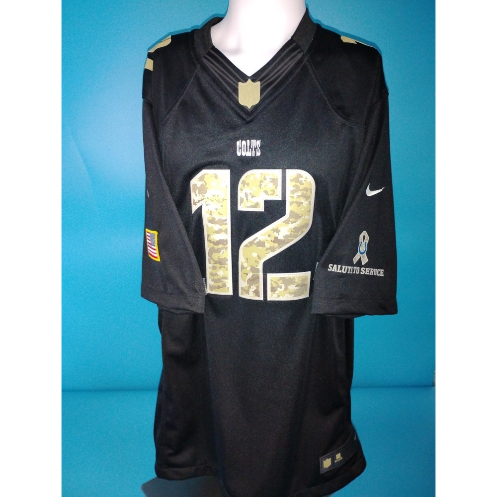 Nike Stitched Salute To Service NFL Colts Jersey #12 Andrew Luck Men XXL - Picture 2 of 16